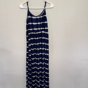 Lily Rose Blue Tie Dye Maxi Dress Size Medium Adjustable Straps